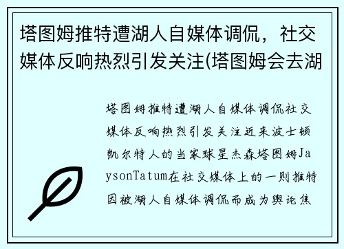 塔图姆推特遭湖人自媒体调侃，社交媒体反响热烈引发关注(塔图姆会去湖人吗)