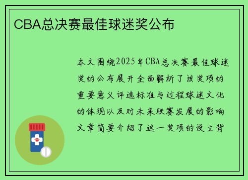 CBA总决赛最佳球迷奖公布